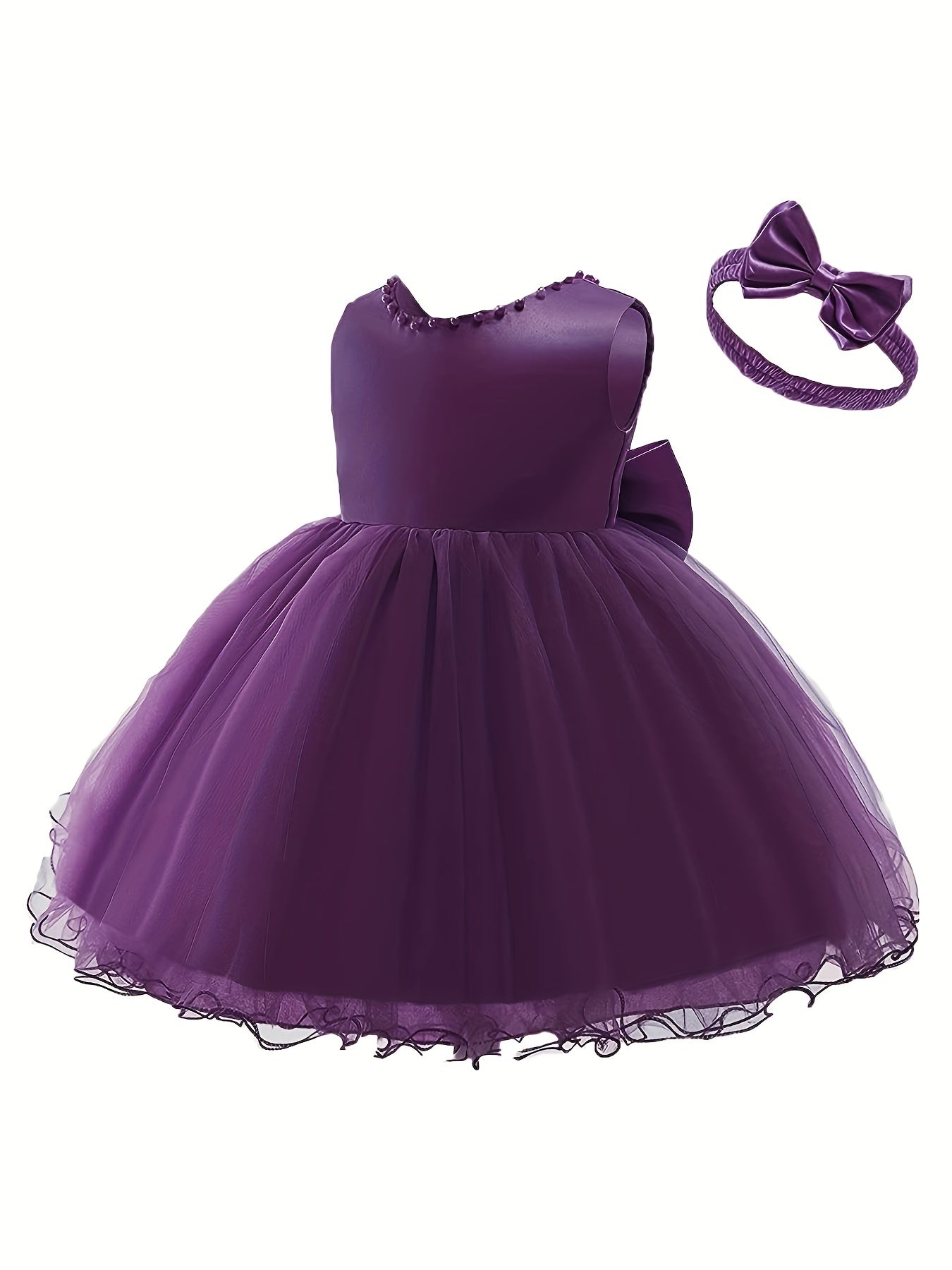 Gala Backless Mesh Dress Baby Princess Formal Gown