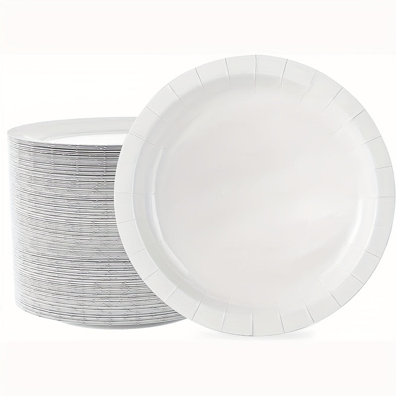 20 Pcs Disposable Paper Plates Bulk Round Soak Proof Cut Proof Dinner Plates
