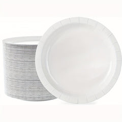20 Pcs Disposable Paper Plates Bulk Round Soak Proof Cut Proof Dinner Plates