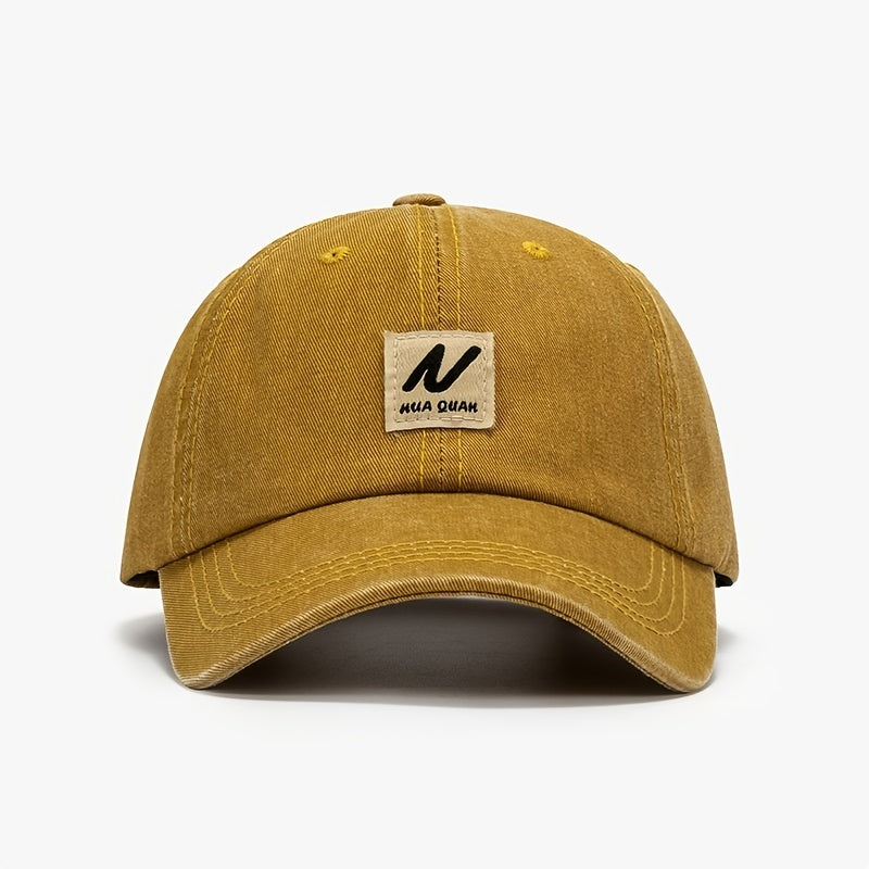 Vintage Washed Patch Baseball Cap Solid Adjustable Sports Hat Women's Dad Hats