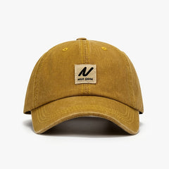 Vintage Washed Patch Baseball Cap Solid Adjustable Sports Hat Women's Dad Hats