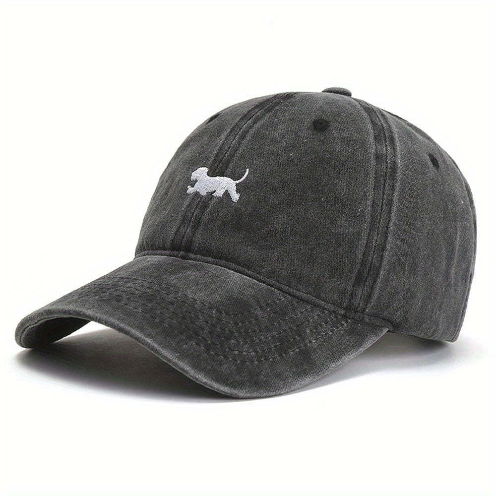 Vintage Puppy Dad Hat Soft Top Baseball Cap Embroidered Cap
