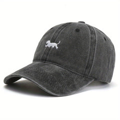 Vintage Puppy Dad Hat Soft Top Baseball Cap Embroidered Cap