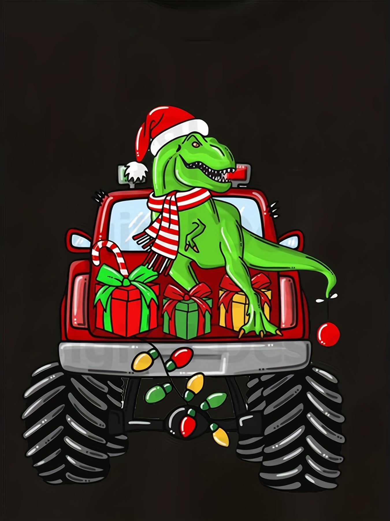 Christmas Dinosaur Pattern Sweatshirt for Kids