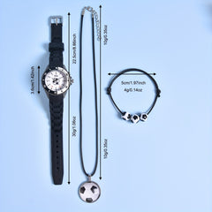 3pcs LED Sports Watch Set for Boys Soccerthemed