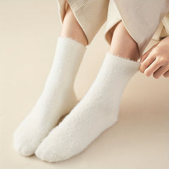 5 Pairs Fuzzy Socks Comfy & Warm Mid Tube Women's Stockings