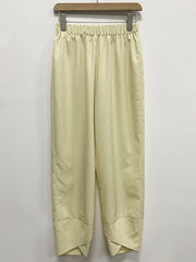 Floral Print Blouse & Elastic Waist Pants Set