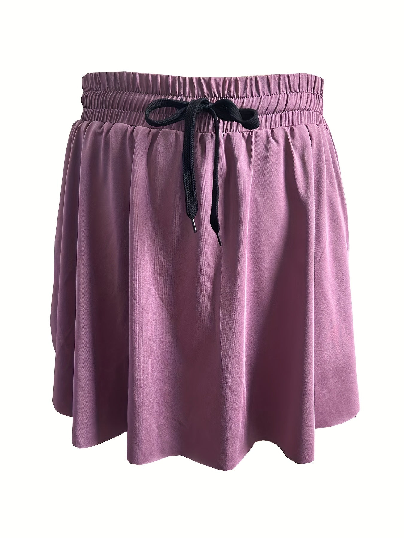 Solid Drawstring Waist Skorts Casual Skorts For Summer