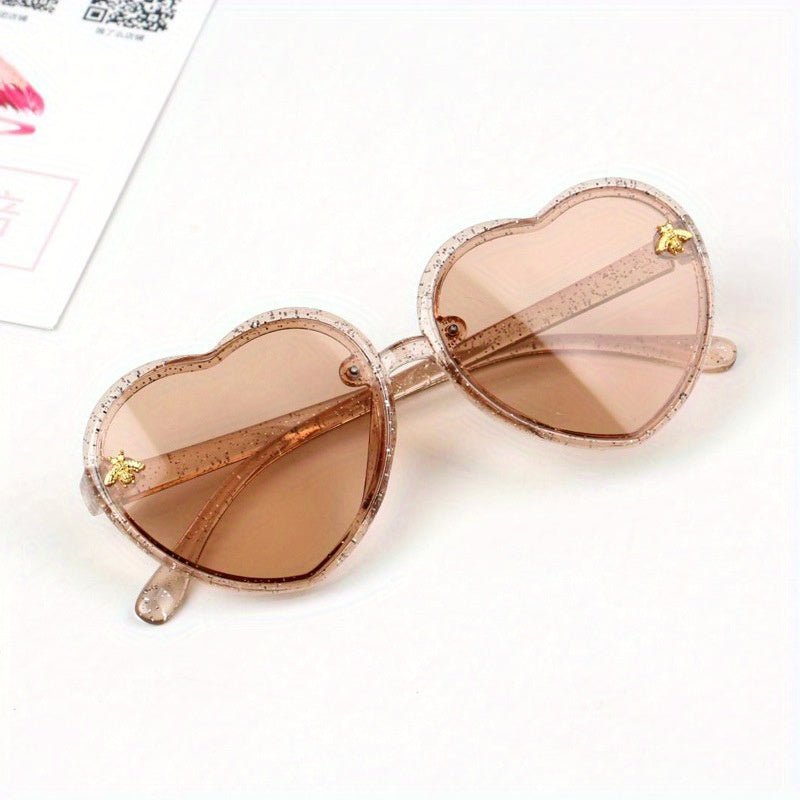 Kids Bee Heart Shaped Gradient Sunglasses for Party Dress Up