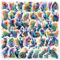 50pcs Peacock Series Stickers Motorcycle Laptop Waterproof DIY