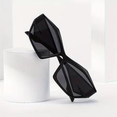Vintage Polygon Square Sunglasses with Zipper Case