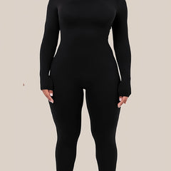 Skinny Turtle Neck Jumpsuit Long Sleeve Stretchy Jumpsuit for Women