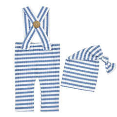 Baby Stripe Romper & Hat Set for Newborn Photography Props