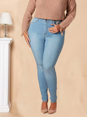 High Rise Skinny Jeans Women's Plus Denim Pants