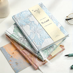 Floral Lily Journal Pink Nylon Golden Accents 1pc Notebook