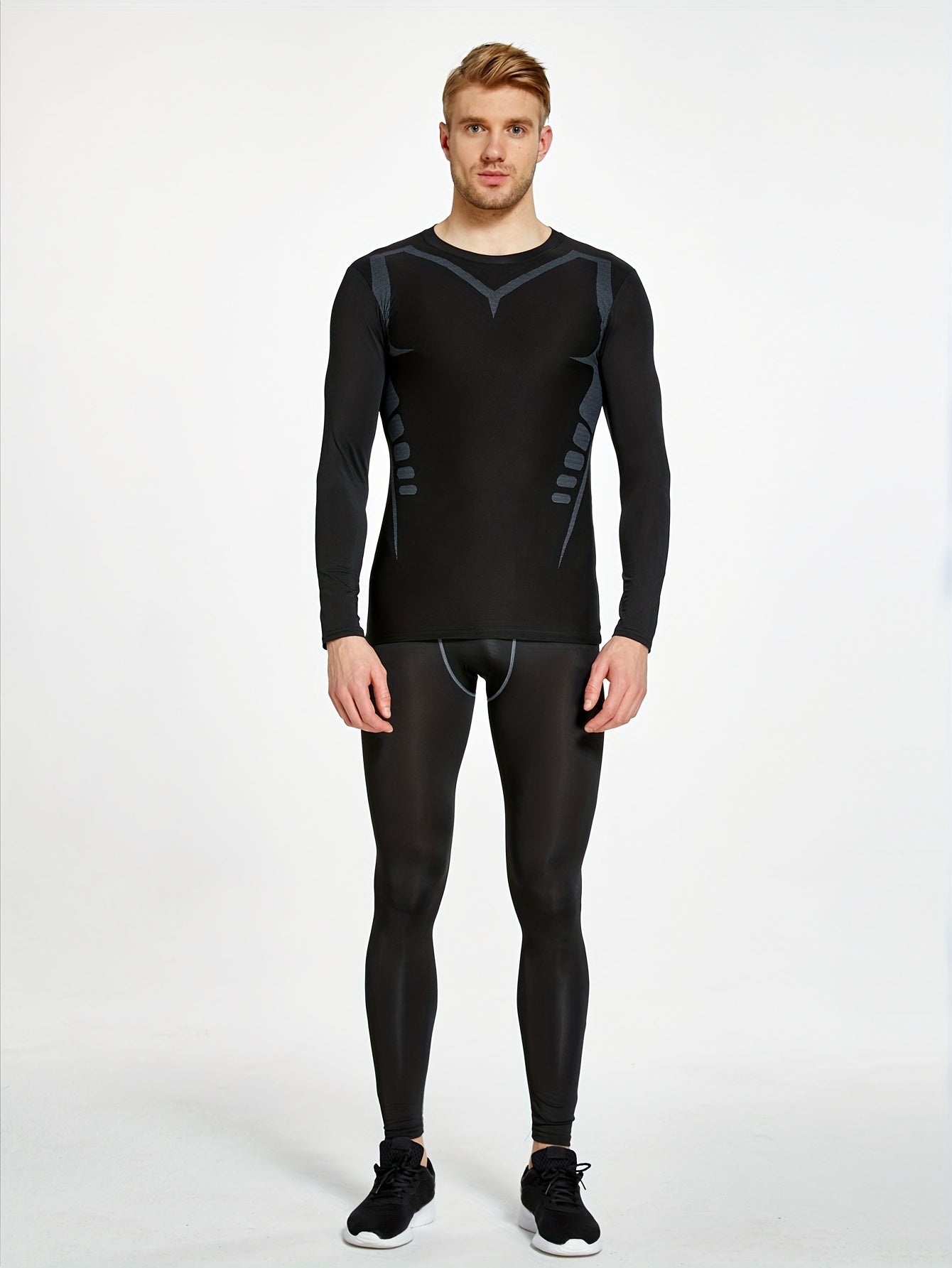 Men's Compression Long Sleeve Sports Shirt for Basketball Football Running