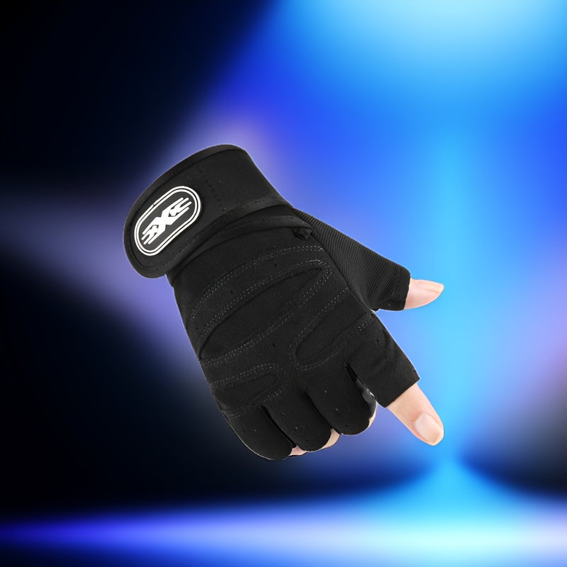 1pair Fingerless Gloves Breathable Non-slip Half Finger Gloves for Weightlifting