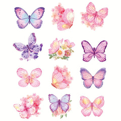 24pcs Watercolor Purple Butterfly Hanging Swirls Decorations