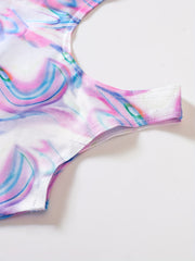 Girl's Tie Dye Bikini Set Tank Top & Briefs Beach Vacation Swimwear