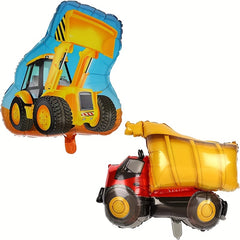 2pcs Excavator Aluminum Film Balloons Boy's Birthday Party Decoration Toy