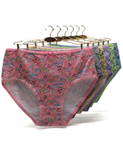 6pcs Floral Print Briefs Comfy & Breathable Intimates Panties