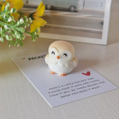 Owl Pocket Hug Small Card Inspirational Small Greeting Card
