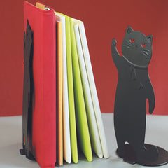 2pcs Cat Shape Music Animal Bookshelf Metal Bookend