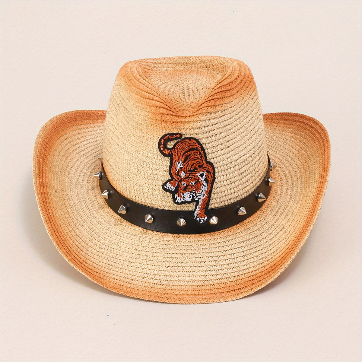 Gradient Jazz Cowboy Straw Hat Outdoor Fishing Sun Hat Men's Beach Hat