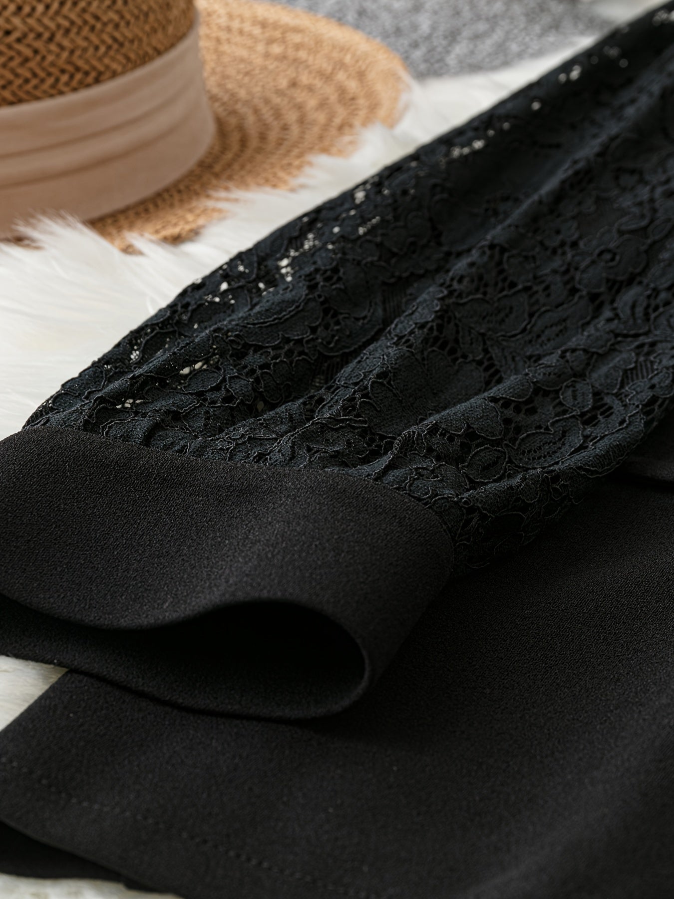 Lace Sleeve Lapel Collar Blazer