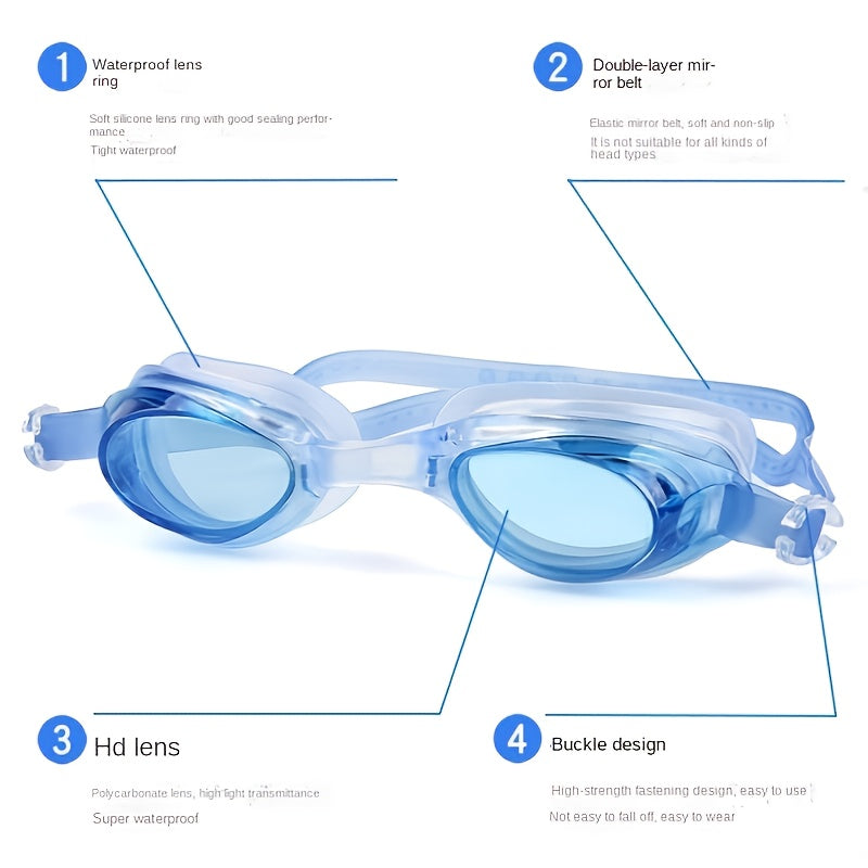 HD Waterproof Swim Goggles for Clear Vision Underwater