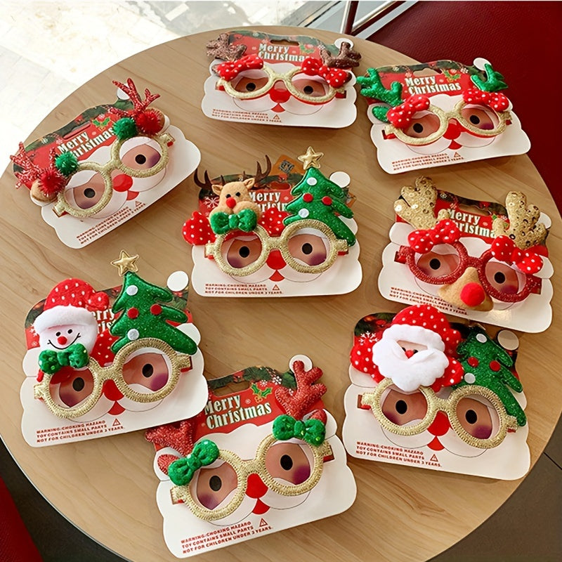 Christmas Glasses Frame Glitter Holiday Eyewear Xmas Funny Photo Booth Costume