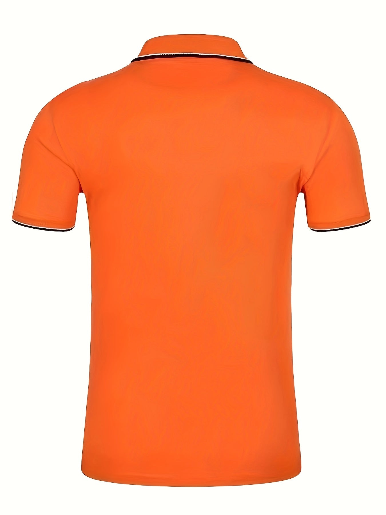 Men's Solid Bright Polo Shirt Casual Slightly Stretch Lapel Button Up Polo Shirt