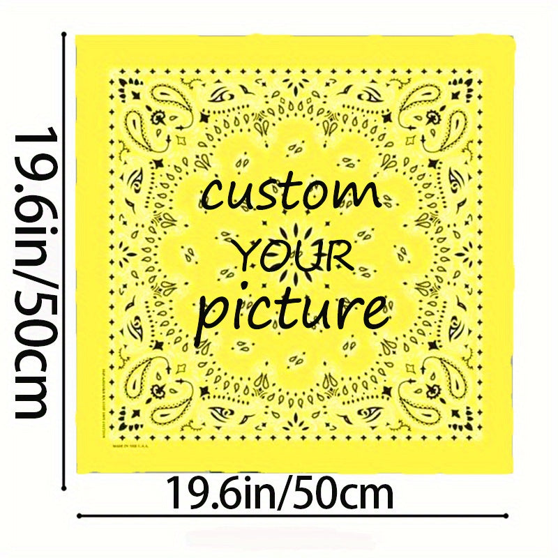 Customizable Square Scarf Personalize with Your Photo Logo Soft Polyester Fiber