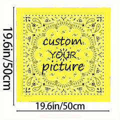 Customizable Square Scarf Personalize with Your Photo Logo Soft Polyester Fiber