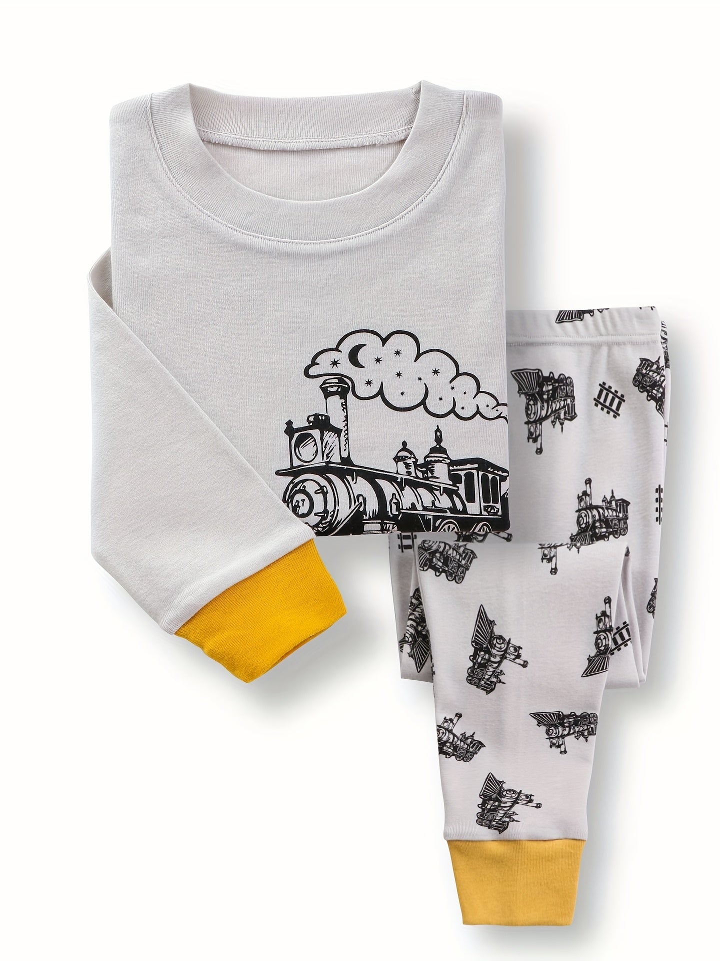 Boys' Dino Print Pajama Set Long Sleeve Top & Pants