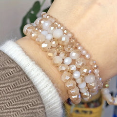 Porcelain Brown Rondelle Crystal Glass Beads