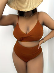 Ribbed Wrap Top & High Rise Panty Bikini Set