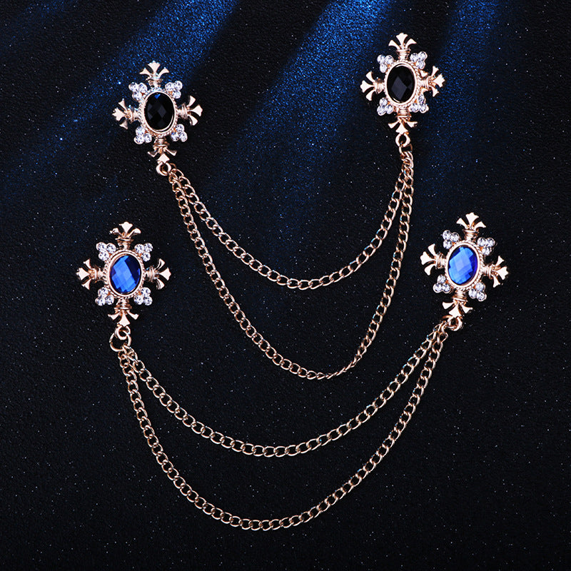 Men's Statement Corsage Shirt Collar Brooch