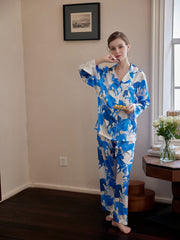 Horse Print Pajama Set Long Sleeve Top & Pants Women's Sleepwear