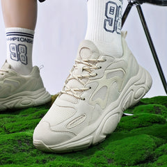 Men's Chunky Lace-Up Sneakers Athletic Shoes Breathable & Wear-Resistant