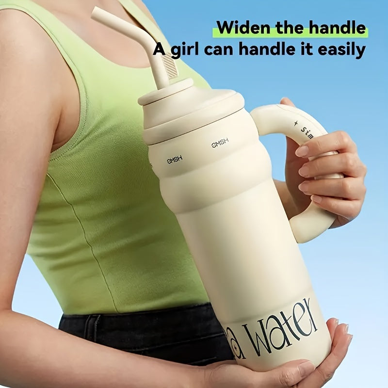1300ml Stainless Steel Water Bottle with Straw