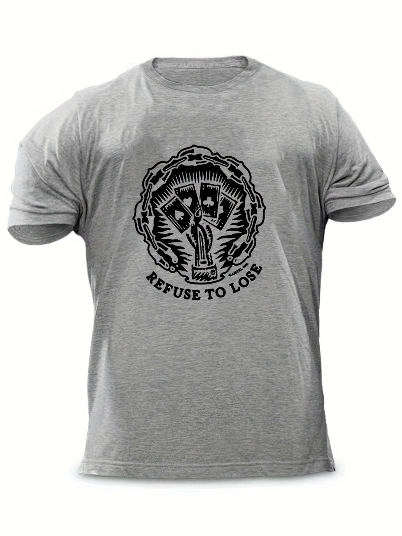 Men's Letter Print T shirt, Casual Tee for Summer
