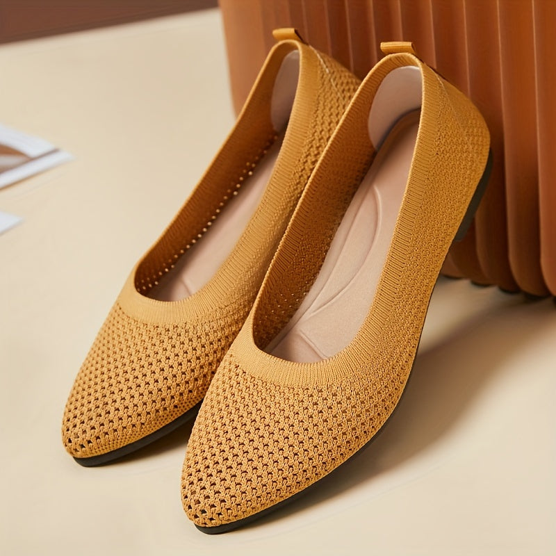 Women's Breathable Mesh Flat Point Toe Slip-On Lightweight Shoes