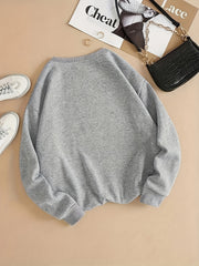 California Print Sweatshirt Long Sleeve Crew Neck for Women