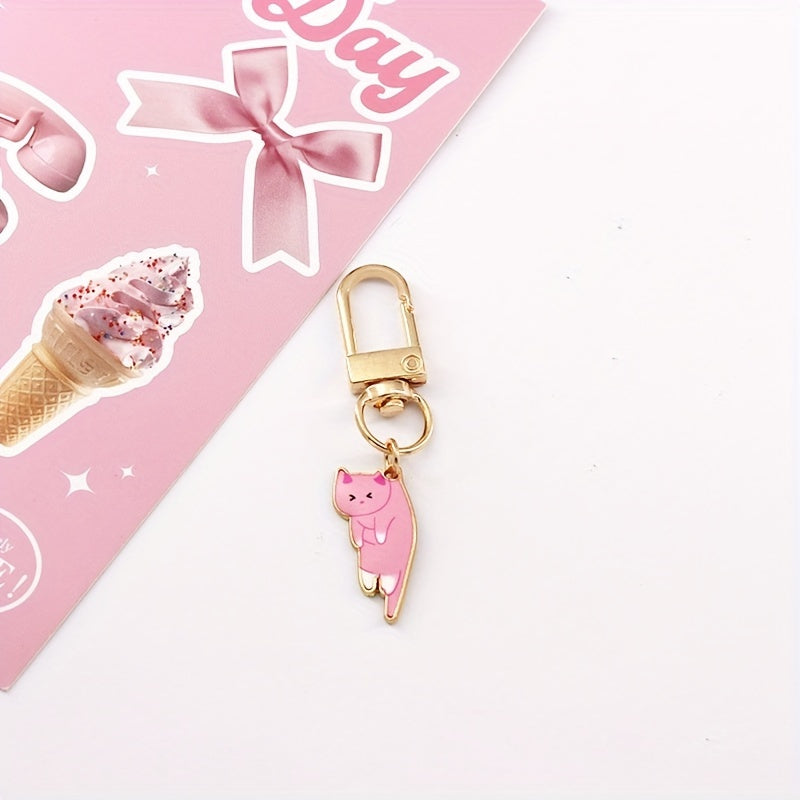 Animal Cartoon Cat Keychain For Purse Decor Adorable Kitten Accessory