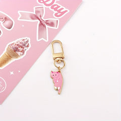 Animal Cartoon Cat Keychain For Purse Decor Adorable Kitten Accessory
