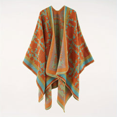 Boho Tie Dye Cashmere Shawl Warm Wrap Windproof Cardigan