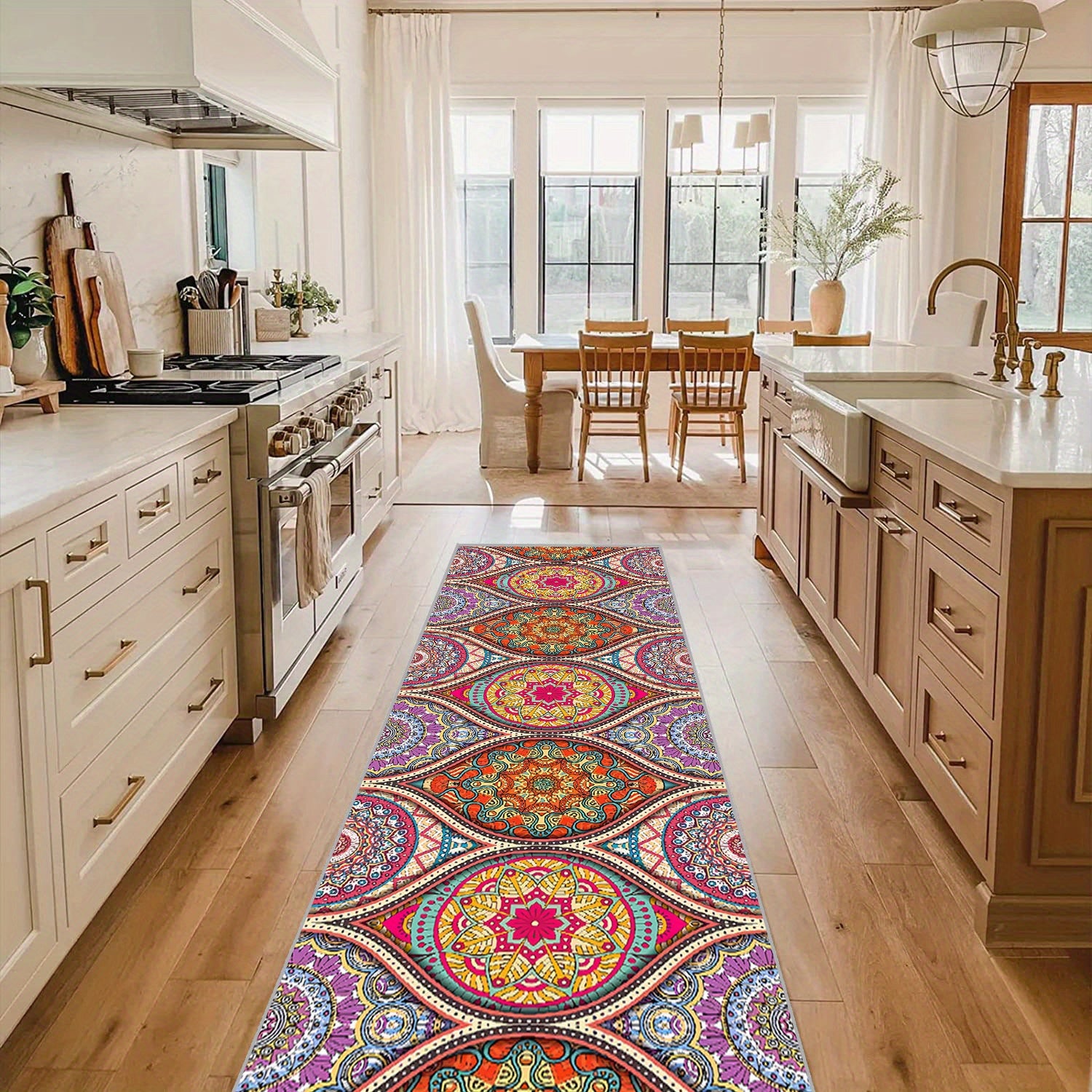 Boho Persian Runner Rug Extra Long Indoor Outdoor Carpet Rugs Mats Low Pile Vint