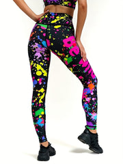 Graffiti Yoga Leggings High Waist Tummy Control Butt Lifting Pants