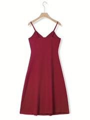 Lace Lounge Dress V-Back Spaghetti Strap Home Wear